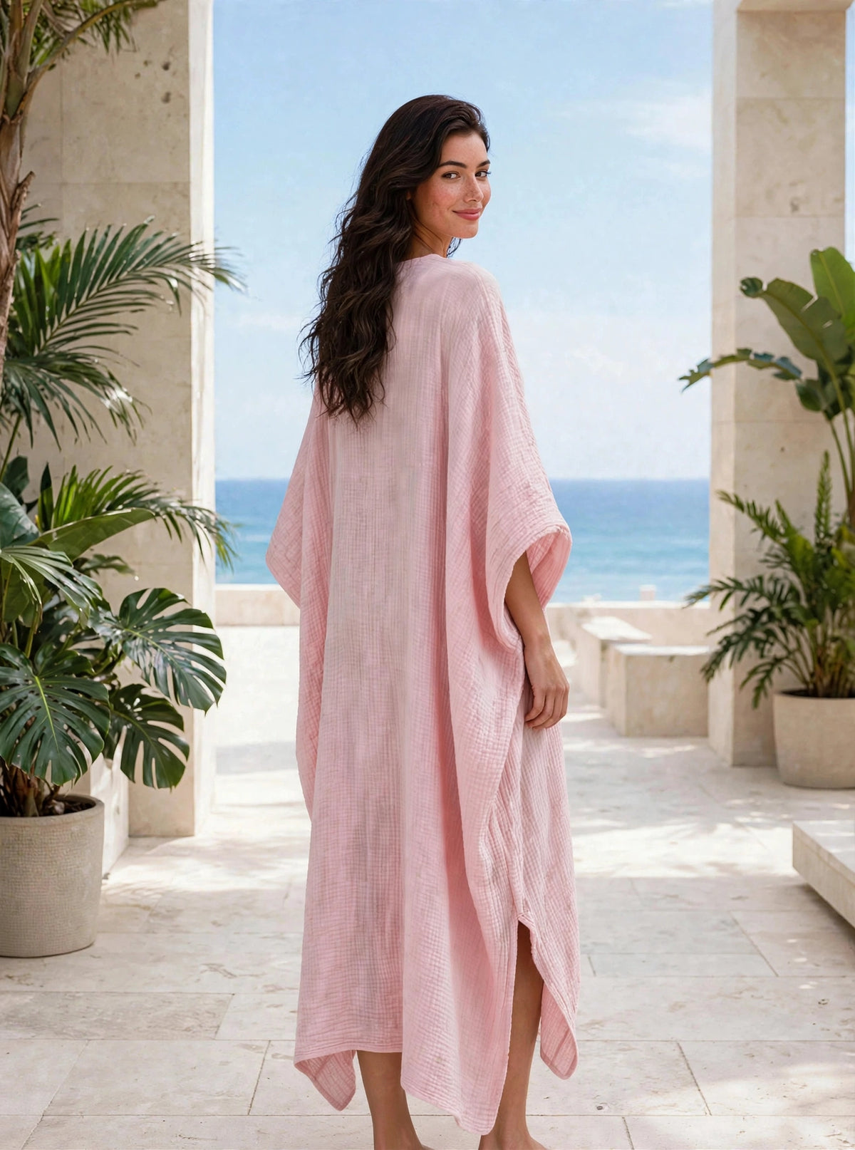 Robe caftan d'été fluide et évasée