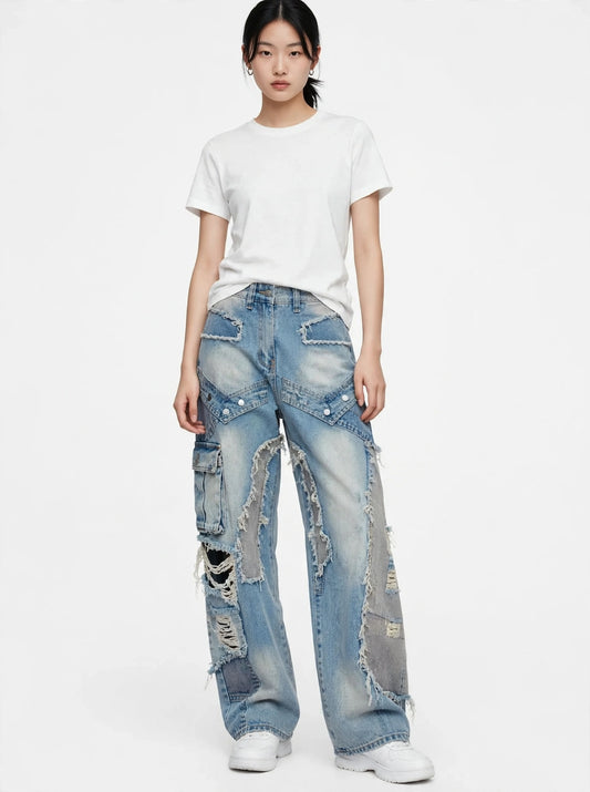 Jean large style urbain et tendance