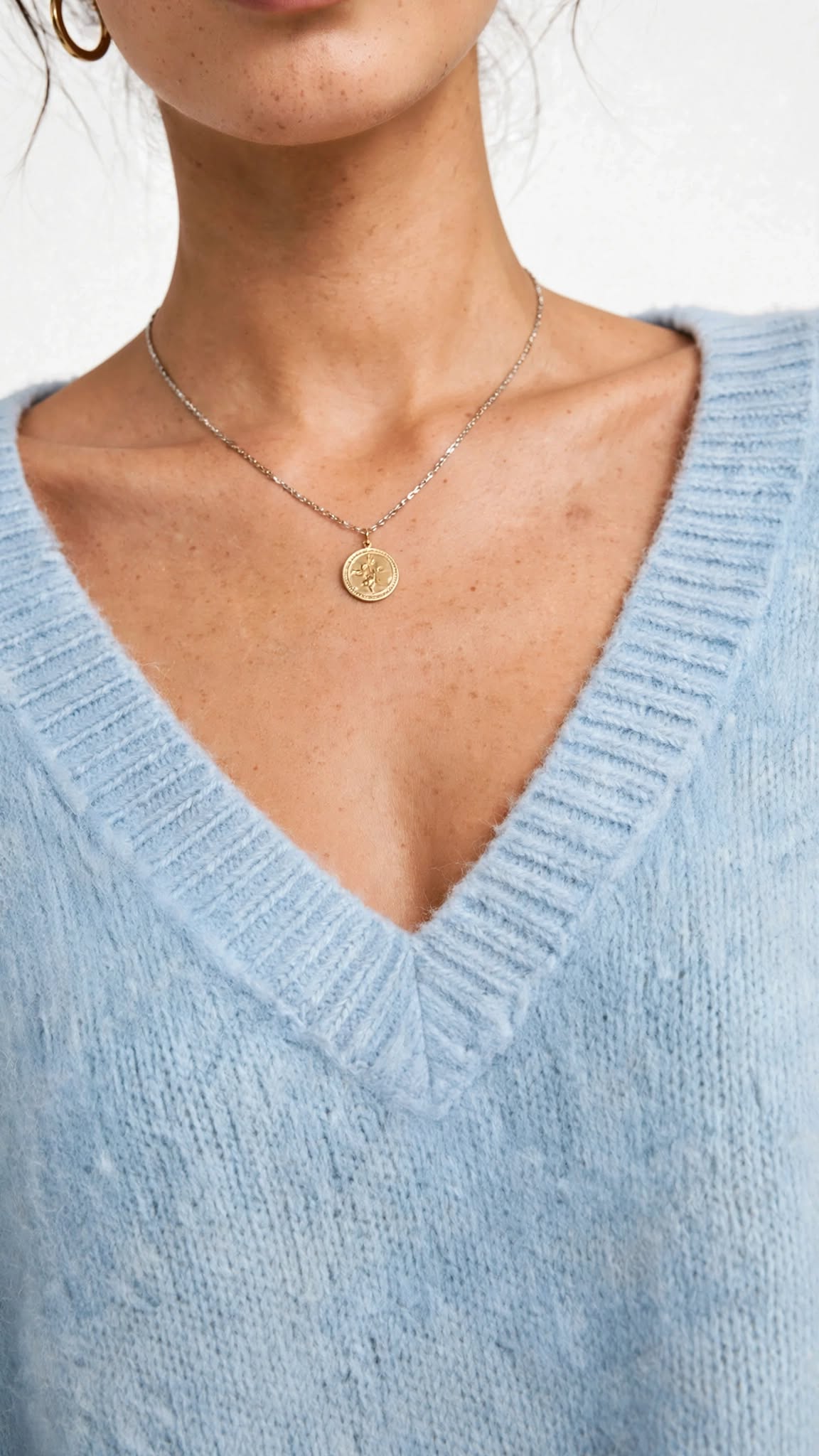Pull Ample en Maille à Col V Évasé