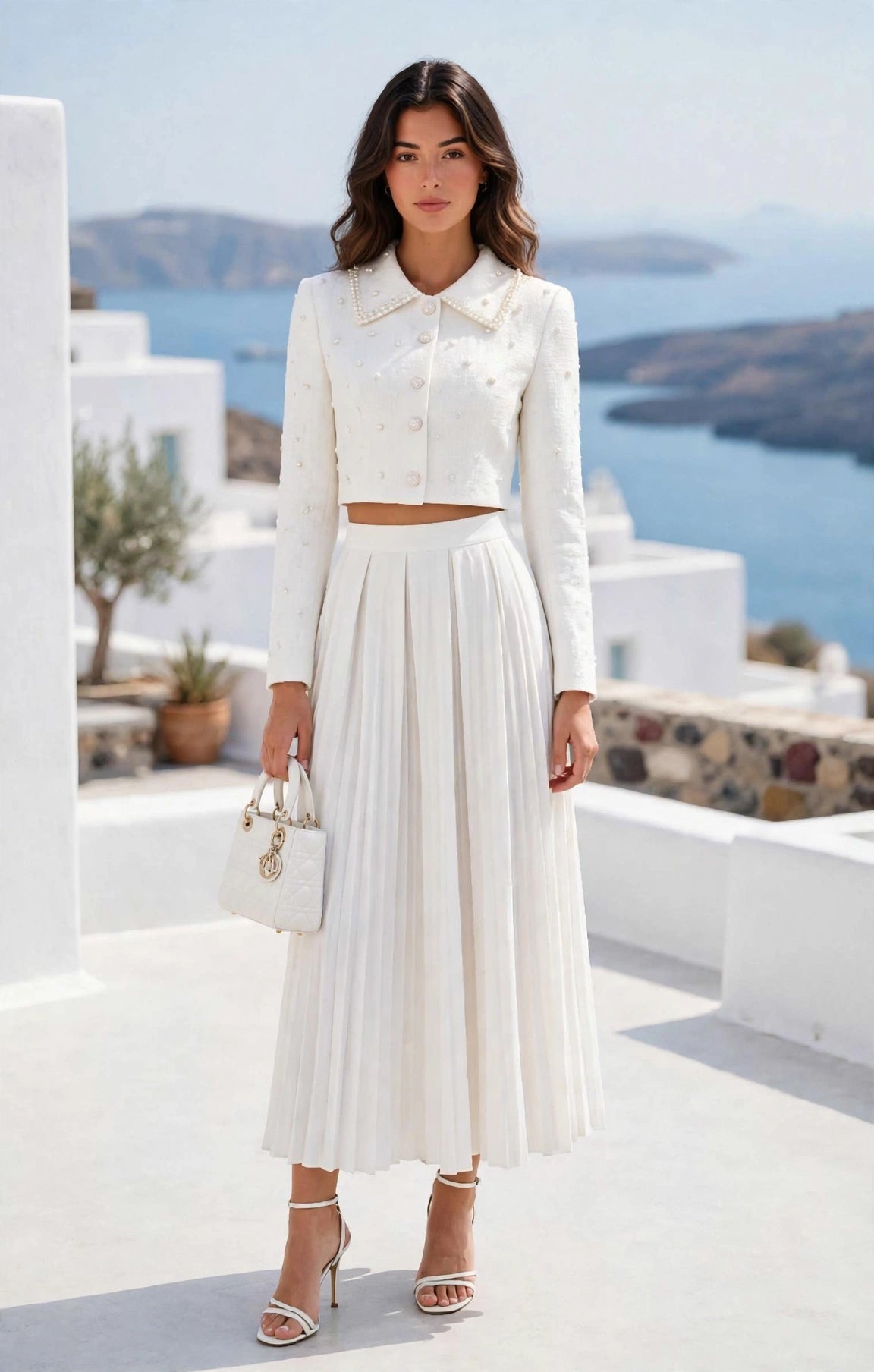 Ensemble chic crop top et jupe longue