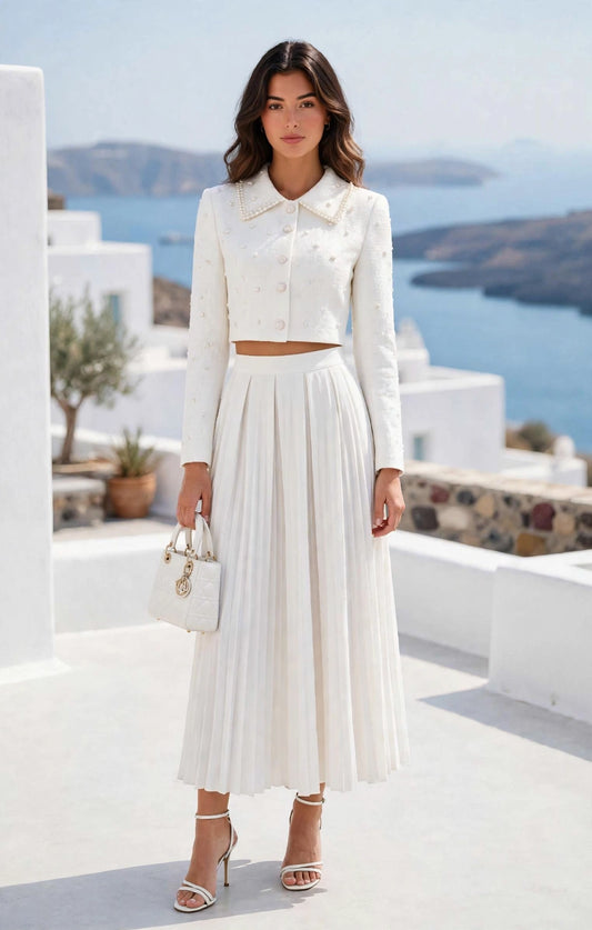 Ensemble chic crop top et jupe longue